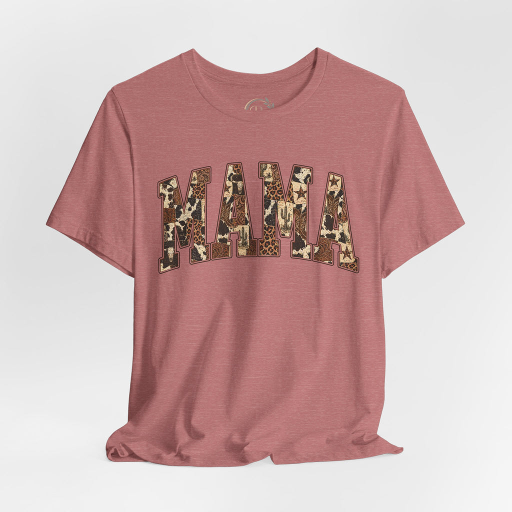 Mama T-Shirt mit Leo-Look und Sternen | Statement Shirt für Mütter