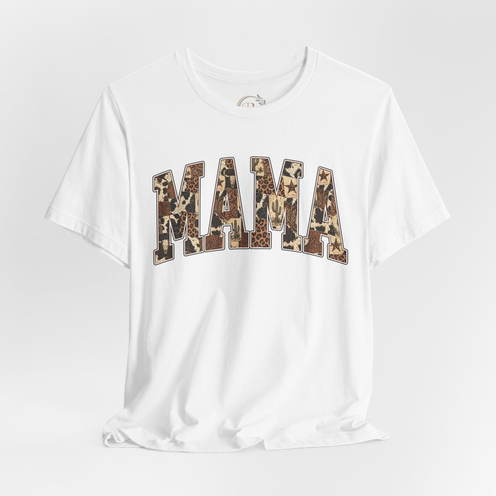 Mama T-Shirt mit Leo-Look und Sternen | Statement Shirt für Mütter