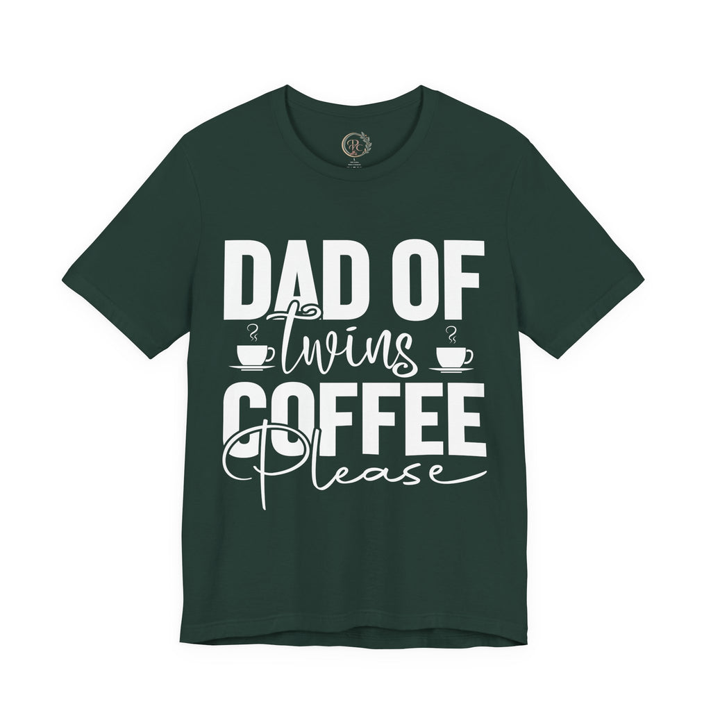 Dad of Twins Coffee Please T-Shirt – Lustiges Zwillingspapa Shirt für den Elternalltag