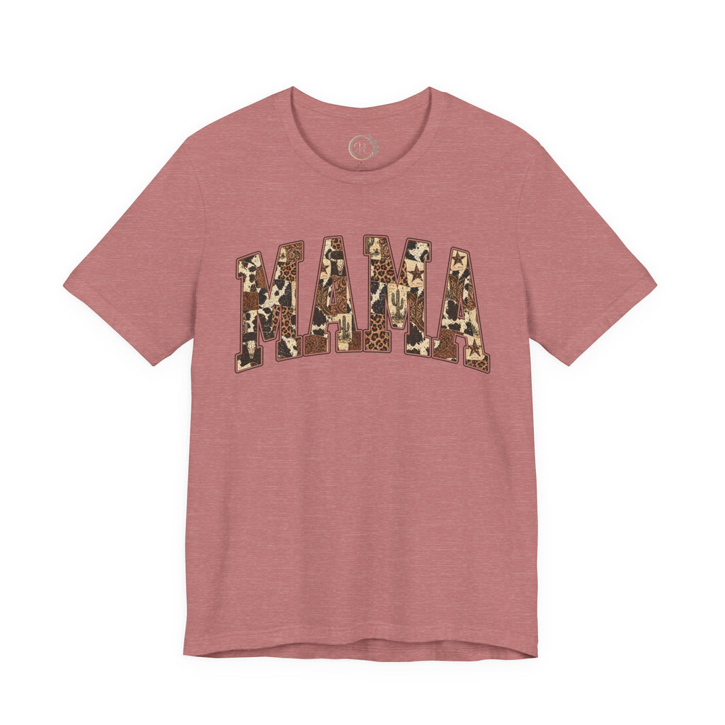 Mama T-Shirt mit Leo-Look und Sternen | Statement Shirt für Mütter
