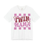 Twin Mama Retro Flower Shirt | Stylisches Mama T-Shirt mit Vintage-Blumen Design