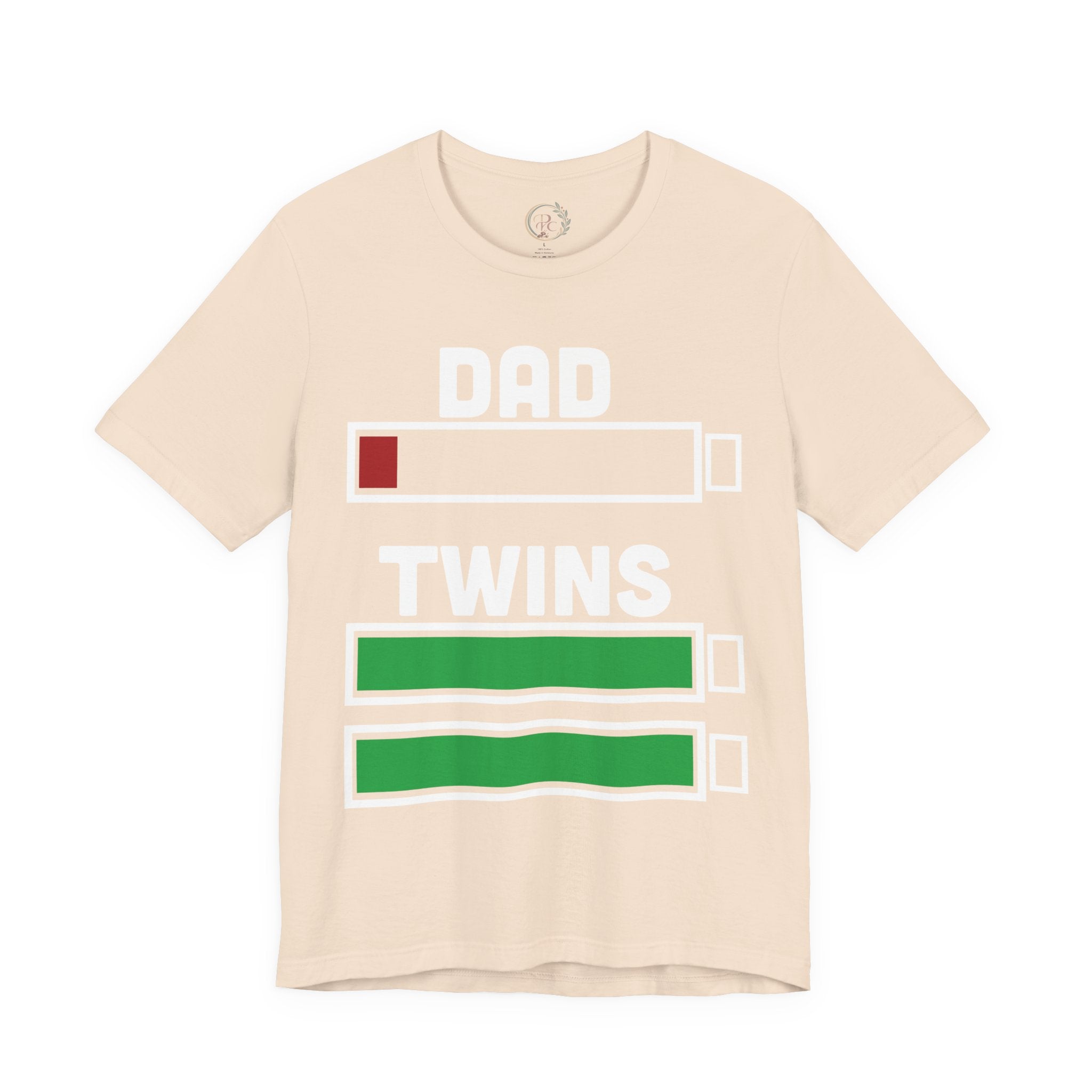 Dad Battery Low – Twins Fully Charged T-Shirt | Lustiges Zwillingspapa Shirt | Parent Reality Club