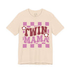Twin Mama Retro Flower Shirt | Stylisches Mama T-Shirt mit Vintage-Blumen Design