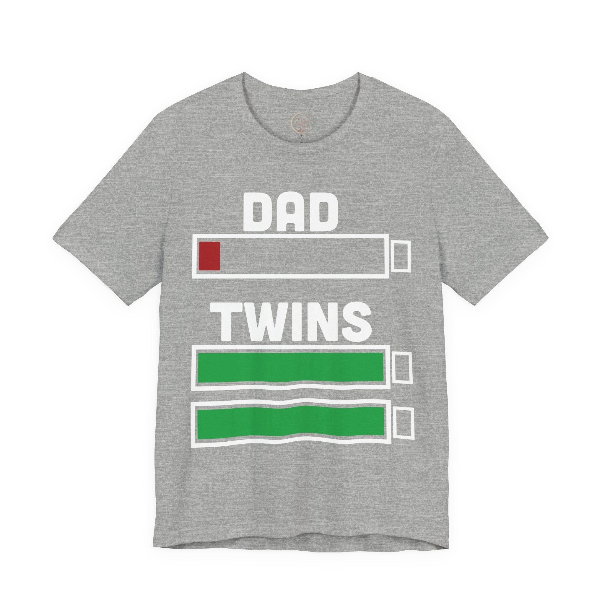Dad Battery Low – Twins Fully Charged T-Shirt | Lustiges Zwillingspapa Shirt | Parent Reality Club