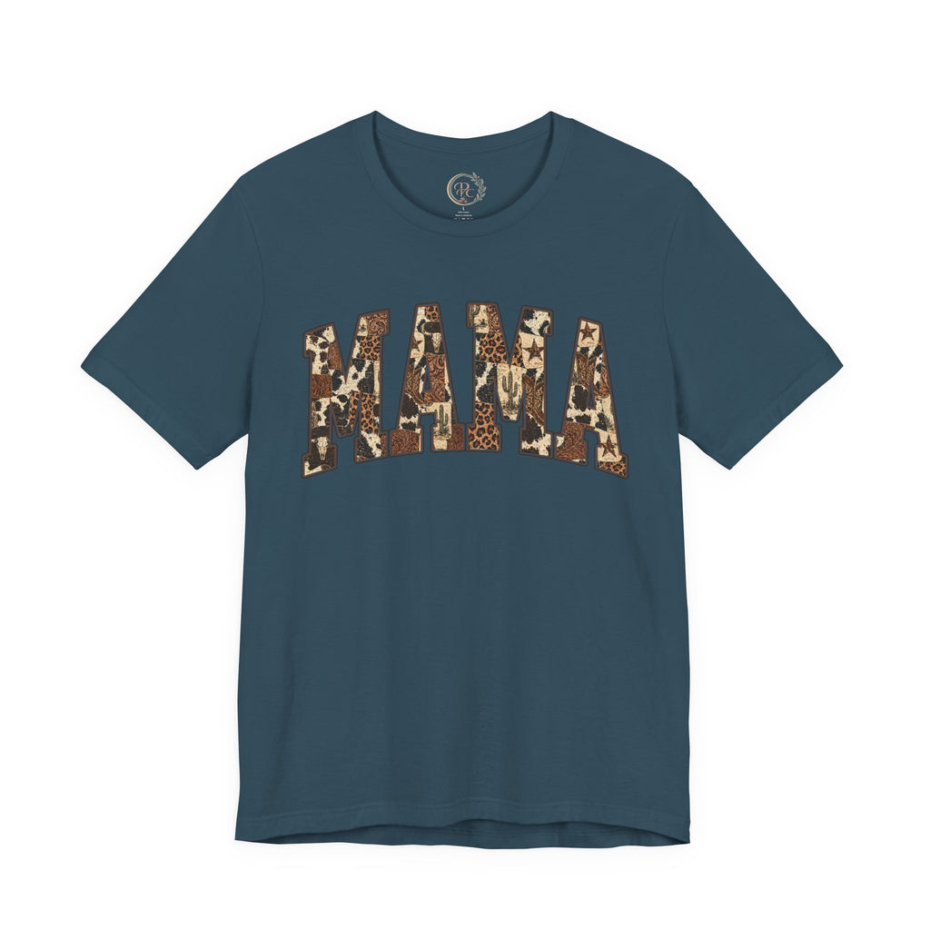 Mama T-Shirt mit Leo-Look und Sternen | Statement Shirt für Mütter