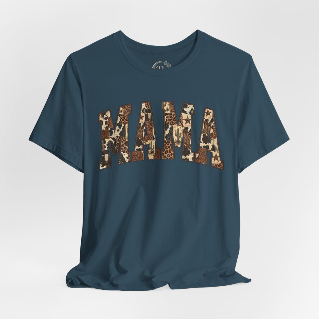 Mama T-Shirt mit Leo-Look und Sternen | Statement Shirt für Mütter