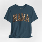 Mama T-Shirt mit Leo-Look und Sternen | Statement Shirt für Mütter