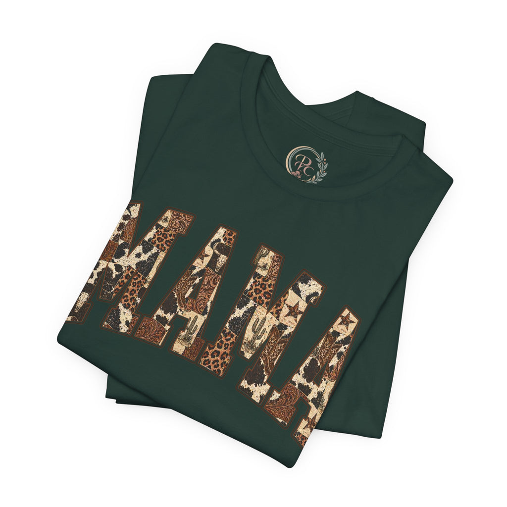Mama T-Shirt mit Leo-Look und Sternen | Statement Shirt für Mütter