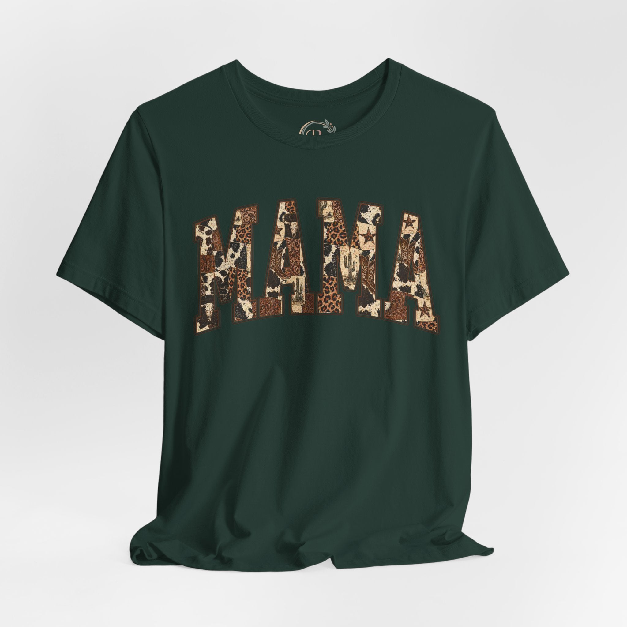 Mama T-Shirt mit Leo-Look und Sternen | Statement Shirt für Mütter