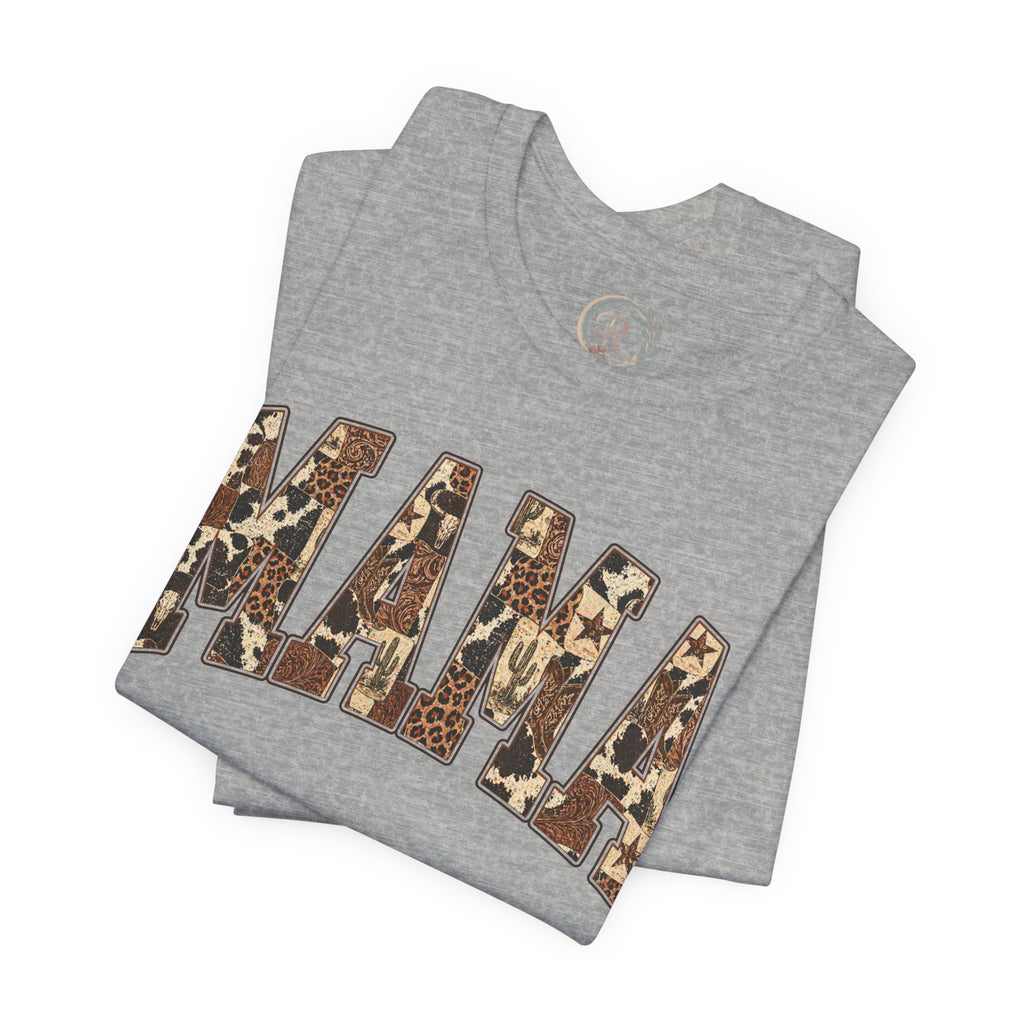 Mama T-Shirt mit Leo-Look und Sternen | Statement Shirt für Mütter