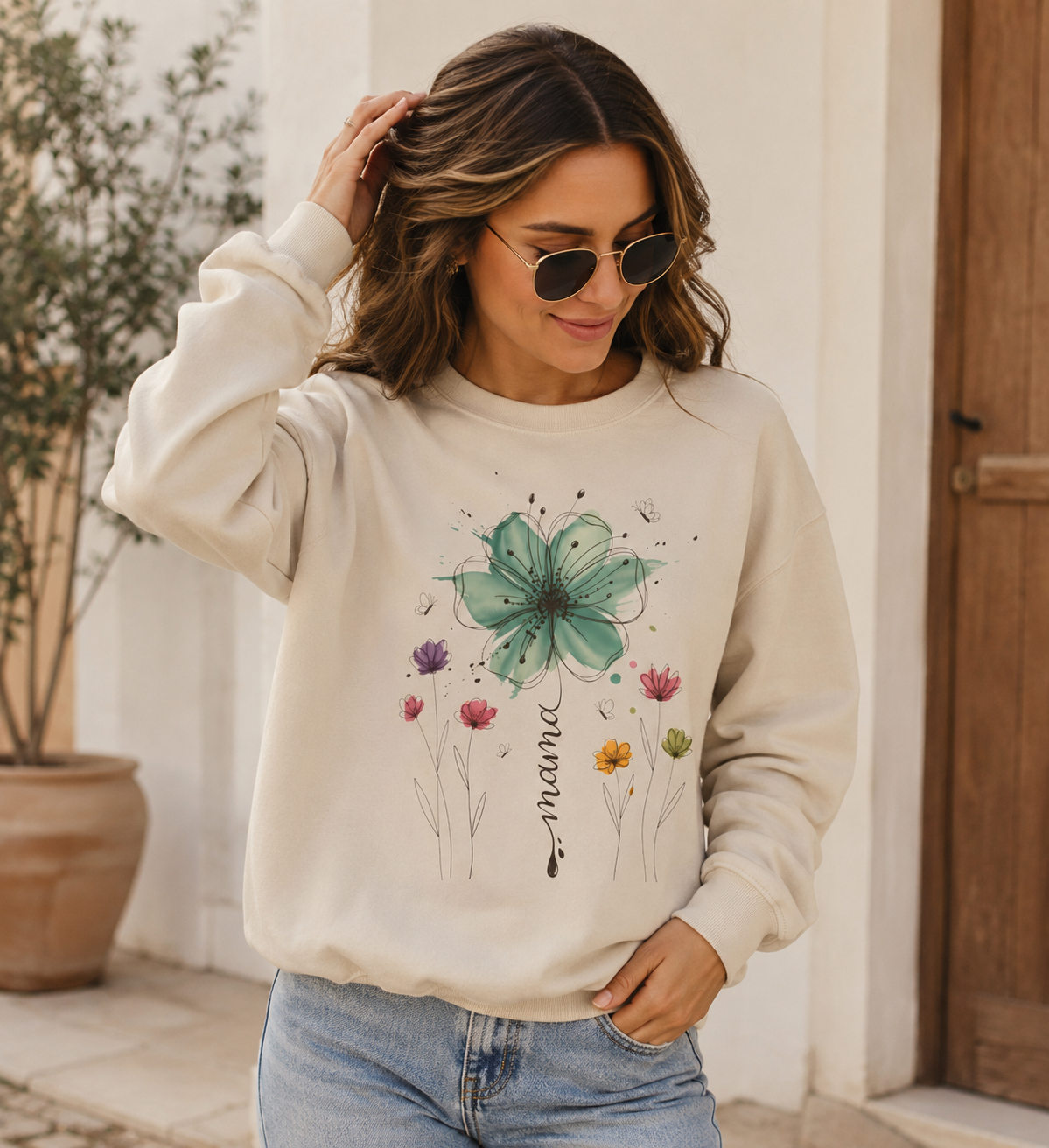 Mama Flower – Zarter Blumen-Sweater für besondere Mamas