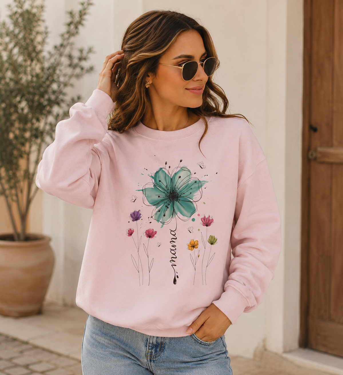 Mama Flower – Zarter Blumen-Sweater für besondere Mamas