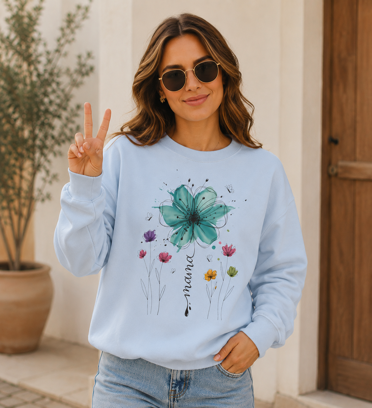 Mama Flower – Zarter Blumen-Sweater für besondere Mamas
