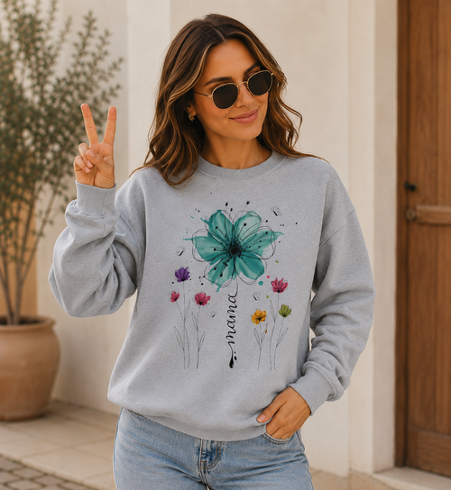 Mama Flower – Zarter Blumen-Sweater für besondere Mamas