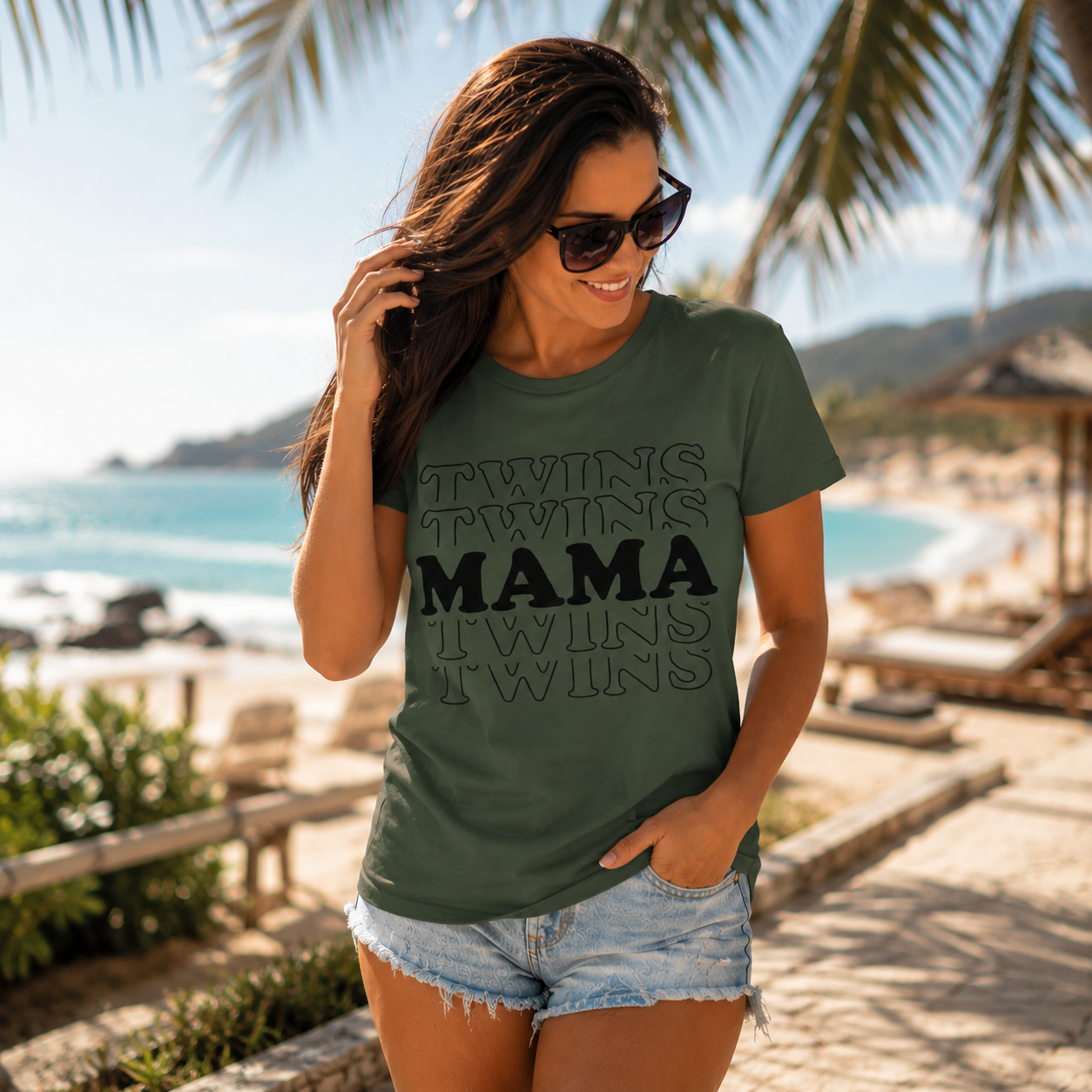 Twins Mama T-Shirt | Stylisches Shirt für Zwillingsmamas | Geschenk für Mama von Zwillingen