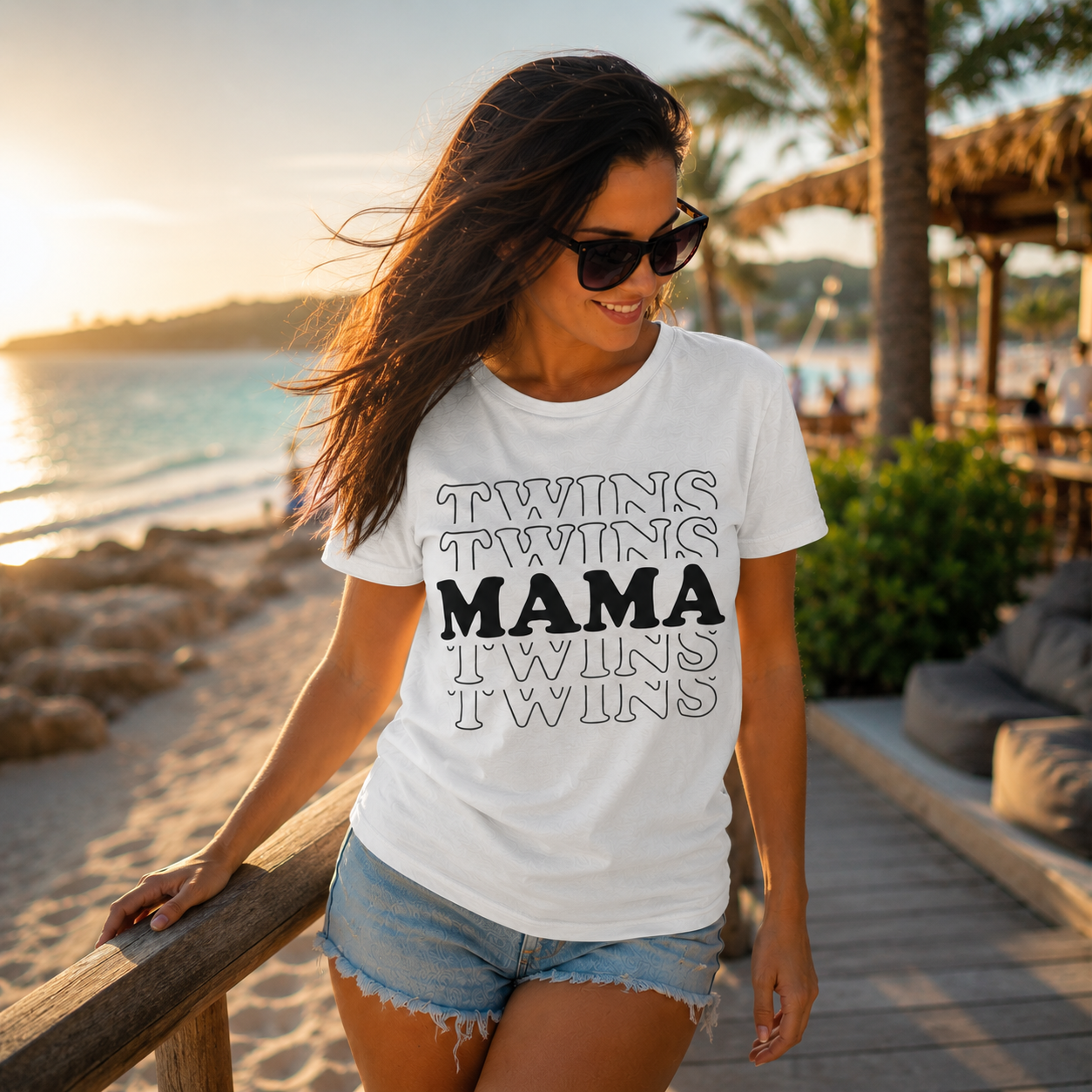 Twins Mama T-Shirt | Stylisches Shirt für Zwillingsmamas | Geschenk für Mama von Zwillingen